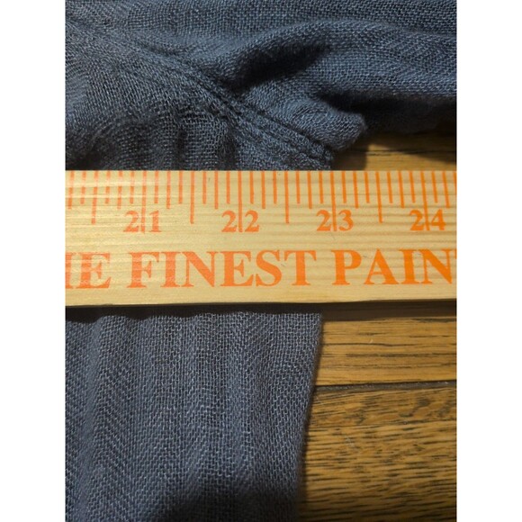 Dolma Top LG 100% Gauzy Linen Shirt Dress Tunic French Blue Coastal Chic - Picture 11 of 13